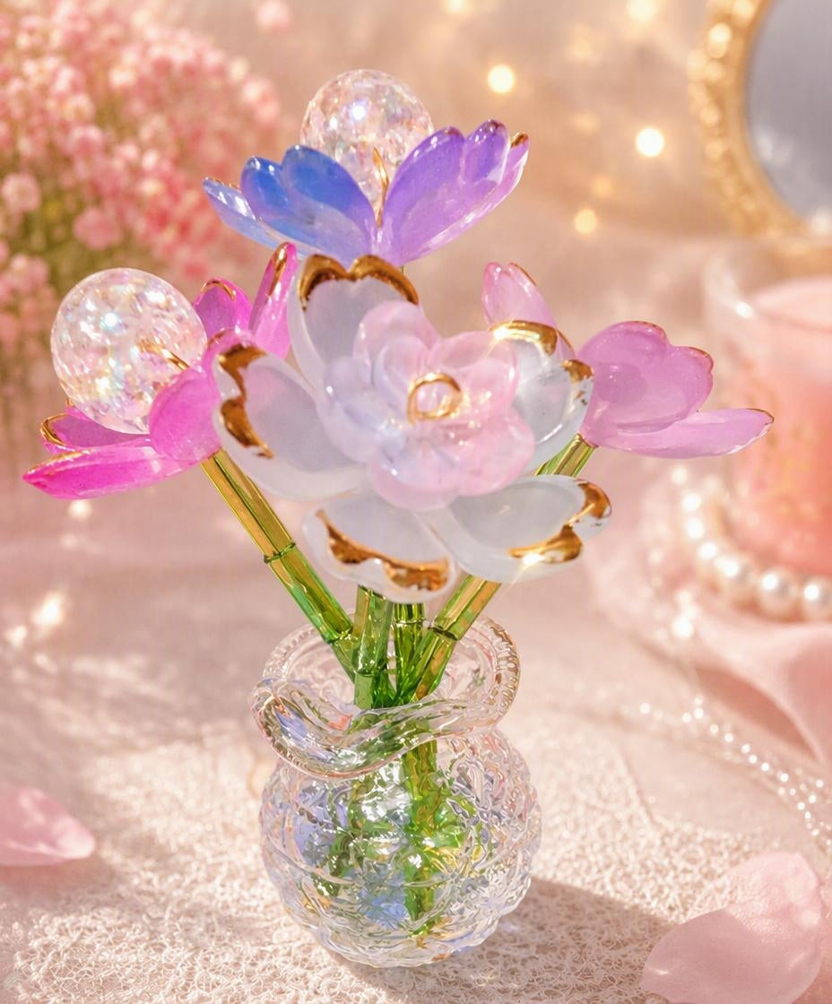 🌸✨ Mini Crystal Flower Magnet Bouquet ✨🌸