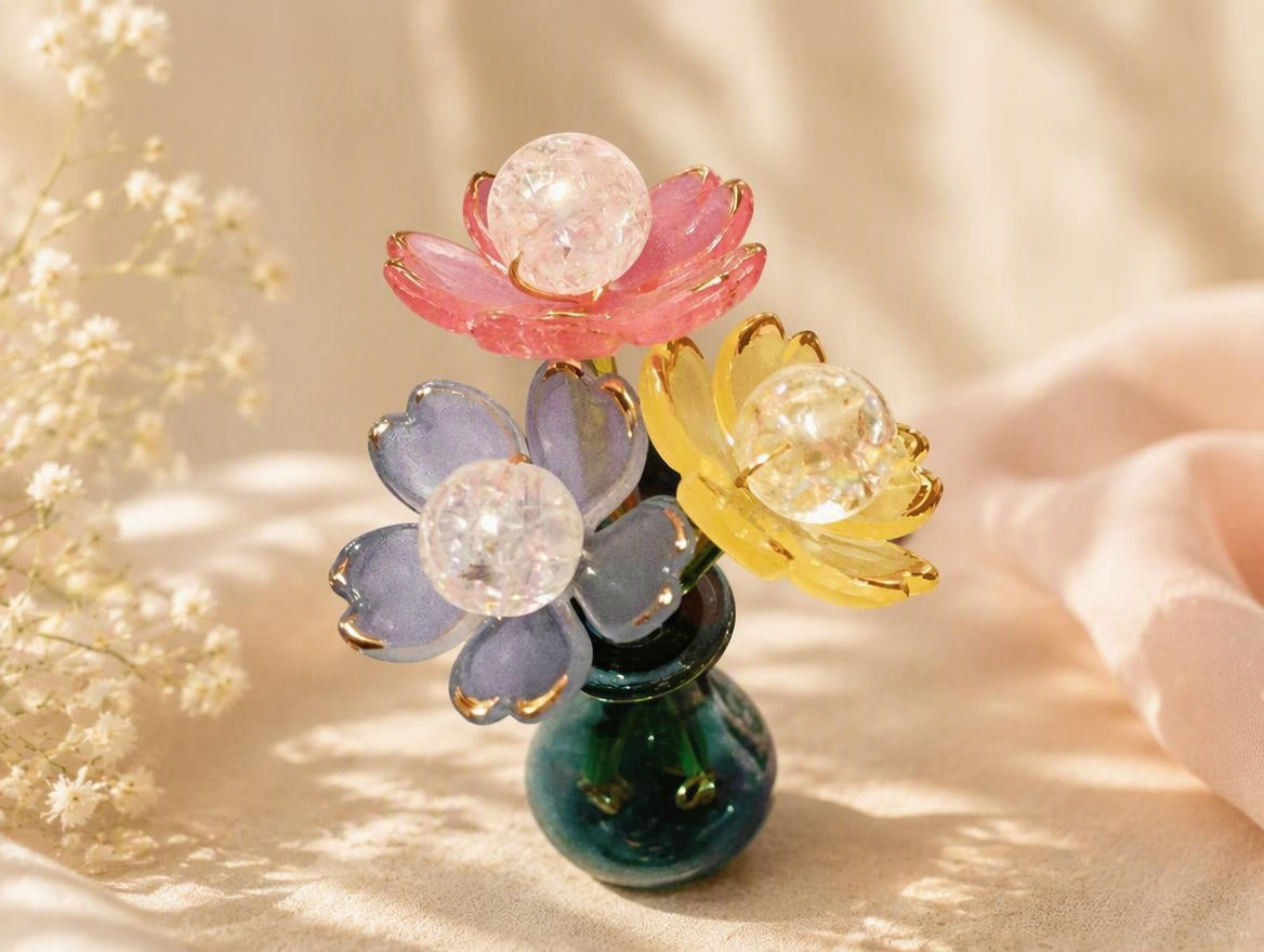 🌸✨ Mini Crystal Flower Magnet Bouquet 🌸✨